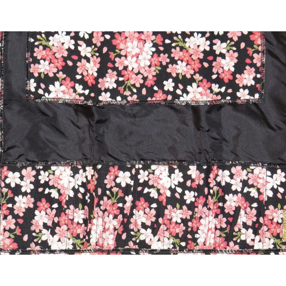 Floral Makeup Brush Roll Organizer Travel Bag - Picture 4 of 7